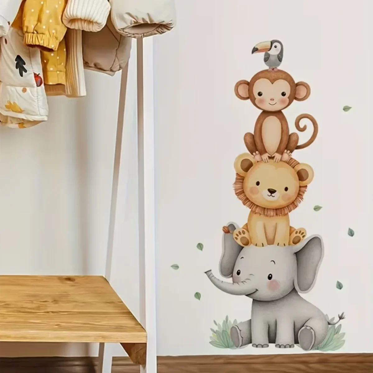 Muursticker 'Stapeltje Dieren' - Afbeelding 3