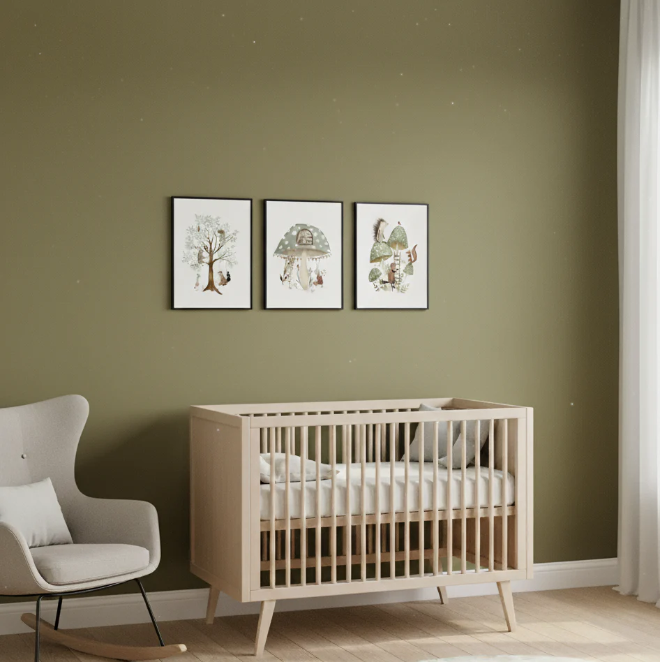 Set van 3 Canvas 'Dieren & Paddenstoelen' - Afbeelding 3